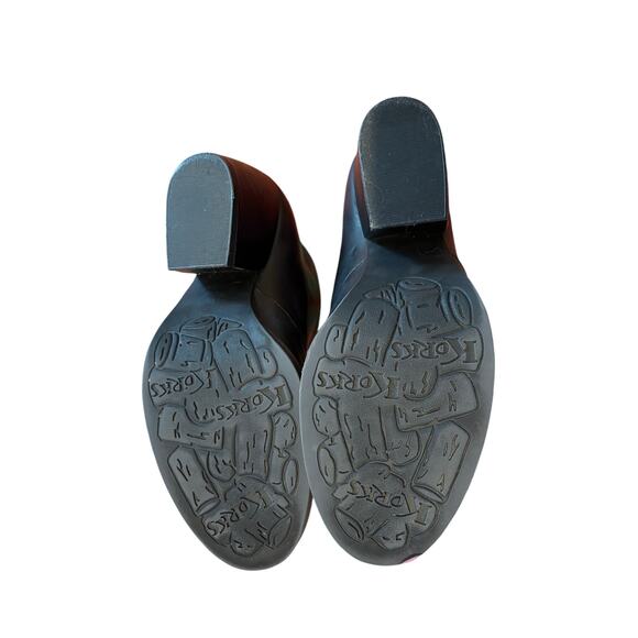 Korks Ease Black Leather Chunky Heeled Gemini Ankle Boots Women’s 10 M - Picture 3 of 10